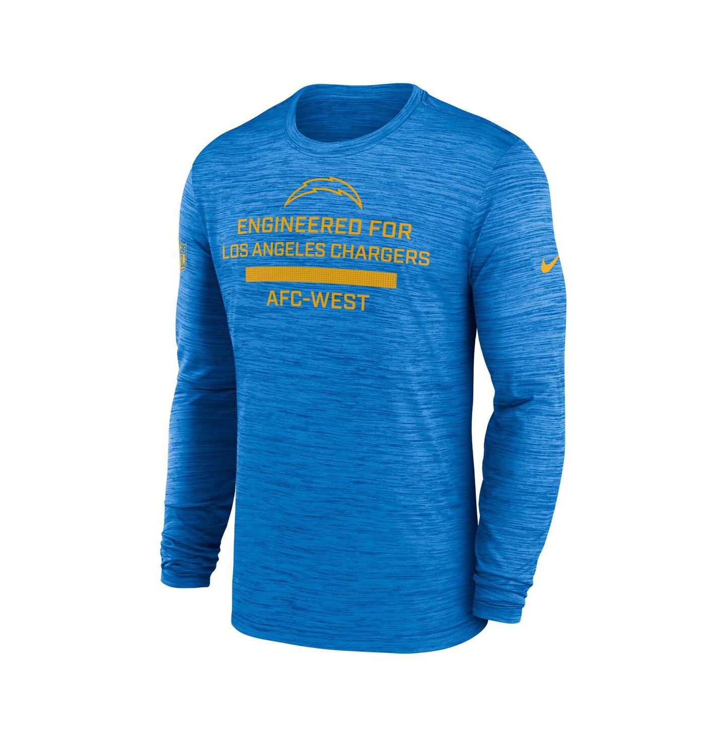 Мужская футболка Nike Powder Blue Los Angeles Chargers Sideline Velocity Performance Long Sleeve — фото 2