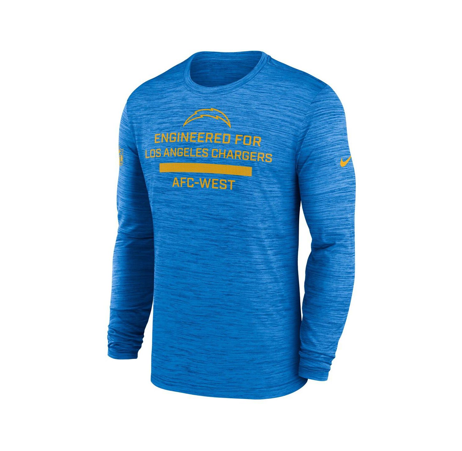 Men's Powder Blue Los Angeles Chargers Sideline Velocity Performance Long Sleeve T-Shirt