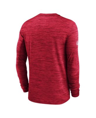 Men's Red New England Patriots Sideline Velocity Performance Long Sleeve T-Shirt