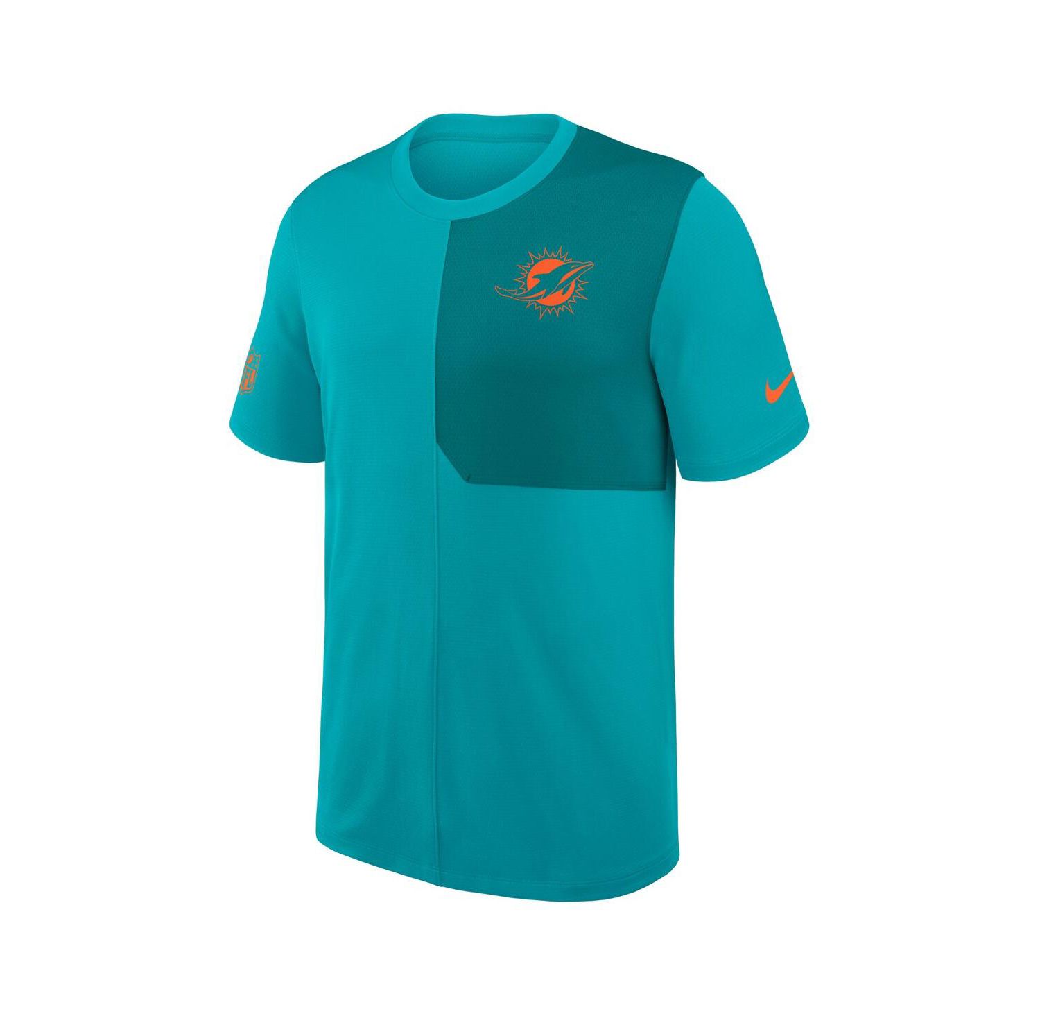 Men's Aqua Miami Dolphins Sideline UV Performance Coach Shirt