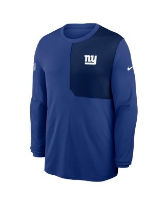 Men's Royal New York Giants Sideline Coach UV Performance Long Sleeve T-Shirt