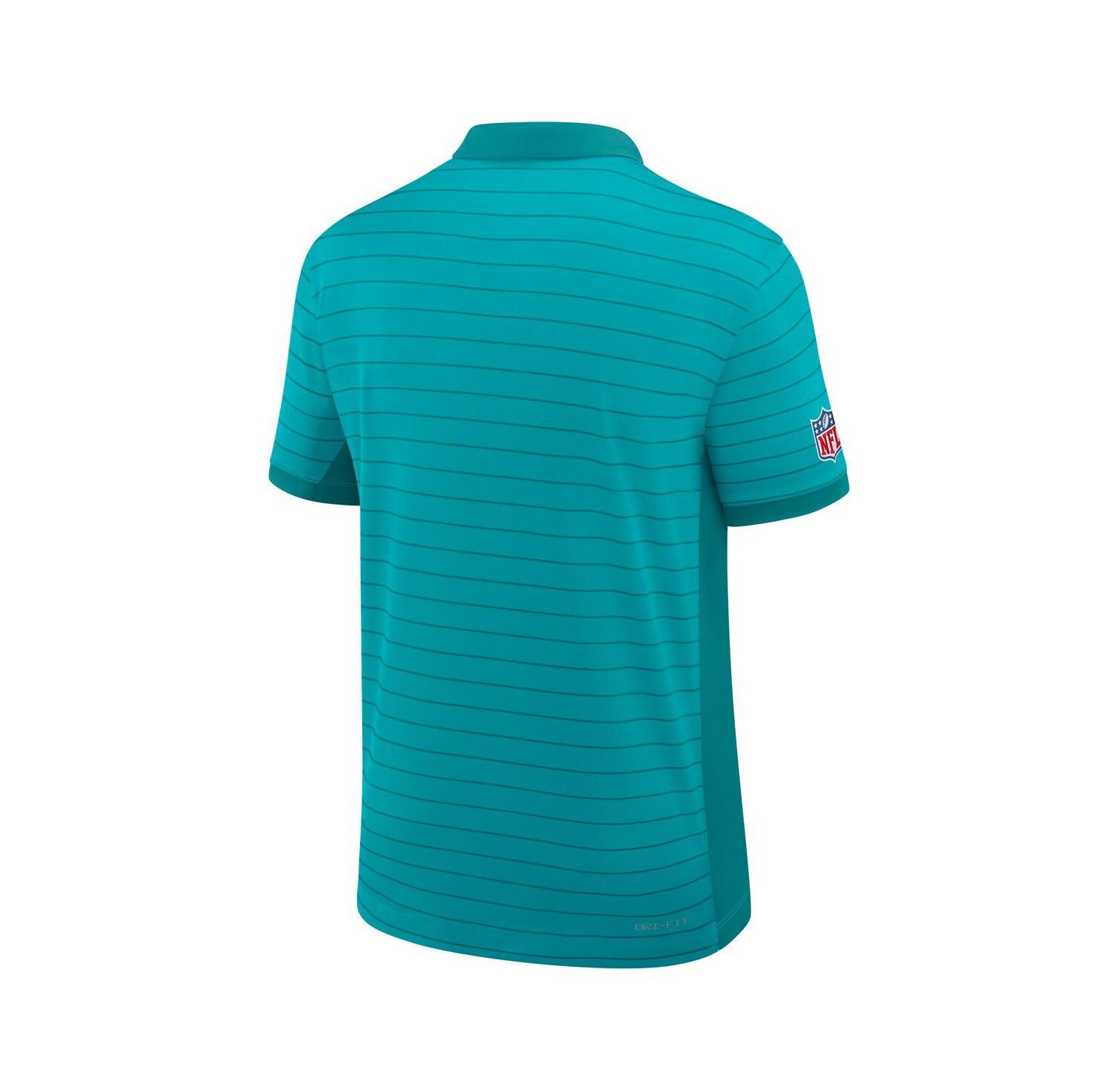 Men's Aqua Miami Dolphins Sideline Victory Stripe Performance Polo Shirt
