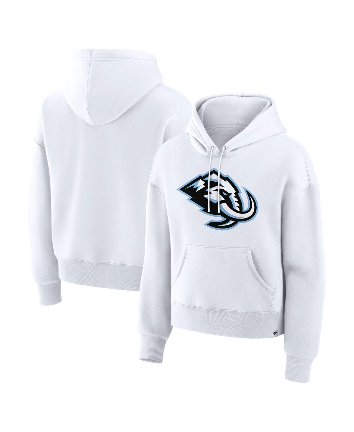 Women's White Utah Mammoth Primary Logo Legacy Fleece Pullover Hoodie - White