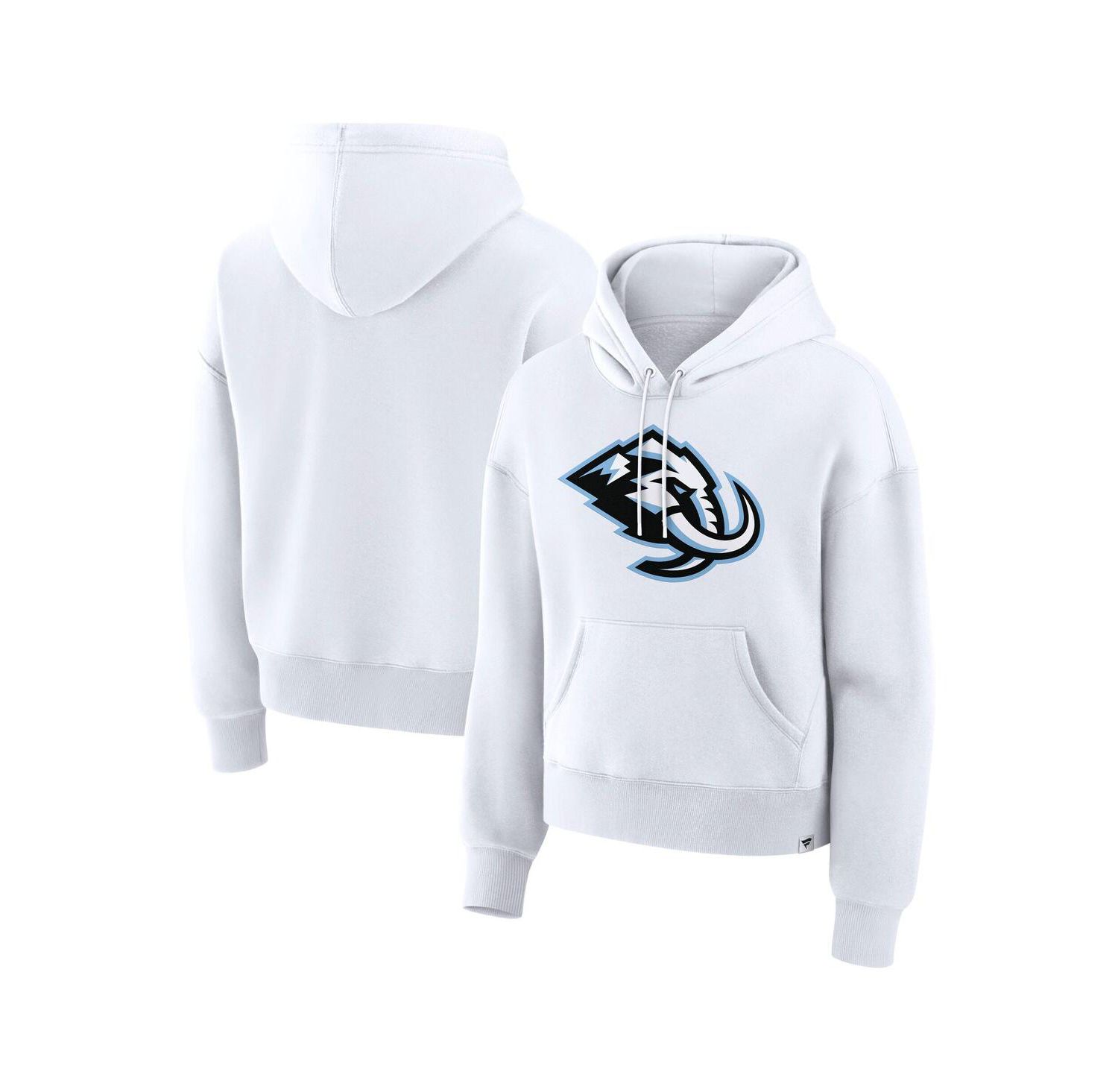 Women's White Utah Mammoth Primary Logo Legacy Fleece Pullover Hoodie