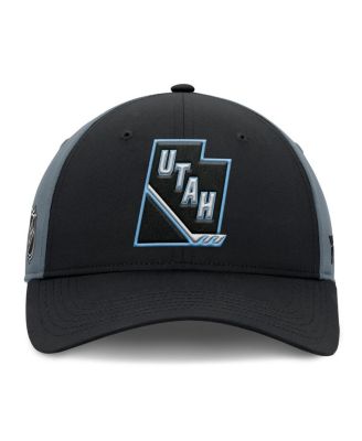 Men's Black/Charcoal Utah Mammoth Utah Badge Adjustable Hat