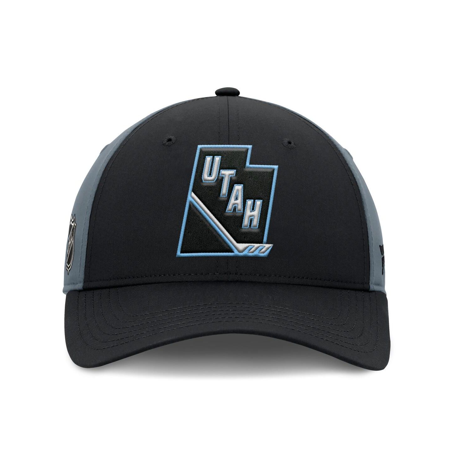 Мужская кепка Fanatics Black/Charcoal Utah Mammoth Utah Badge Adjustable Hat — фото 2