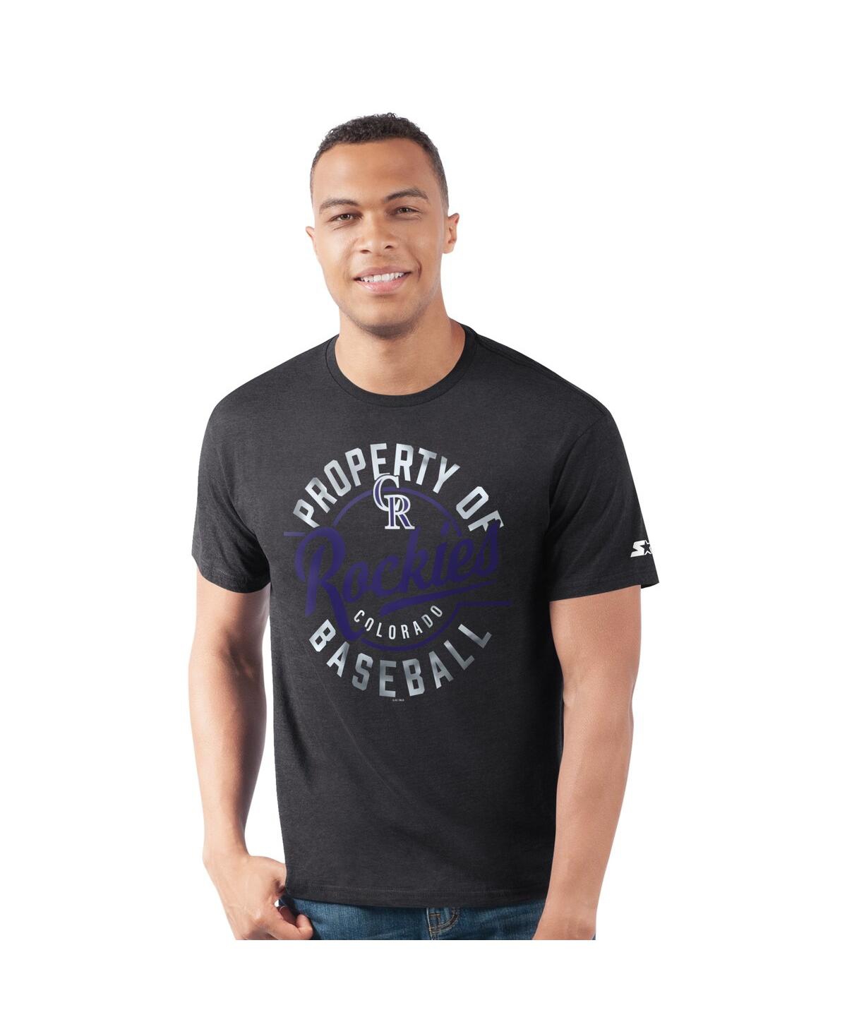 Men's Black Colorado Rockies Prime Time Property of T-Shirt - Heather Black