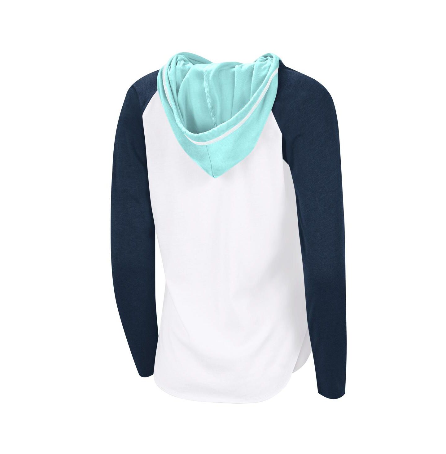 Женское худи G-III 4Her by Carl Banks White Seattle Kraken VIP Raglan Long Sleeve T-Shirt — фото 3