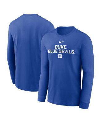 Nike - Men's Royal Duke Blue Devils 2025 Sideline Performance Long Sleeve T-Shirt