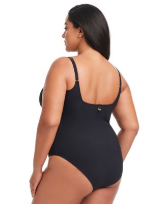 Plus Size Square-Neck Swimsuit