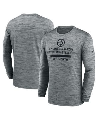 Nike - Men's Gray Pittsburgh Steelers Sideline Velocity Performance Long Sleeve T-Shirt