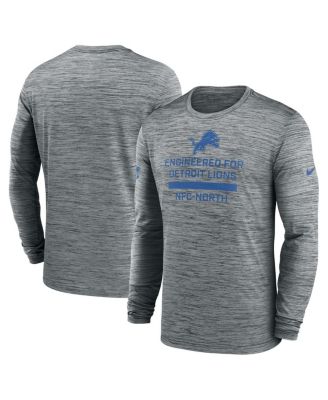 Nike - Men's Gray Detroit Lions Sideline Velocity Performance Long Sleeve T-Shirt