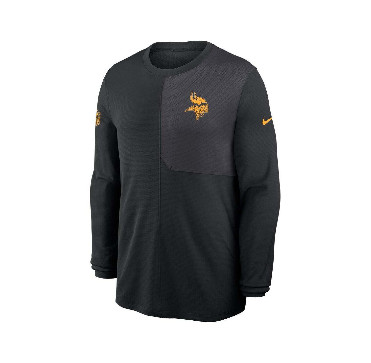 Men's Black Minnesota Vikings Sideline Coach UV Performance Long Sleeve T-Shirt