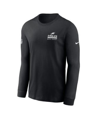 Men's Black Philadelphia Eagles Sideline Performance Long Sleeve T-Shirt