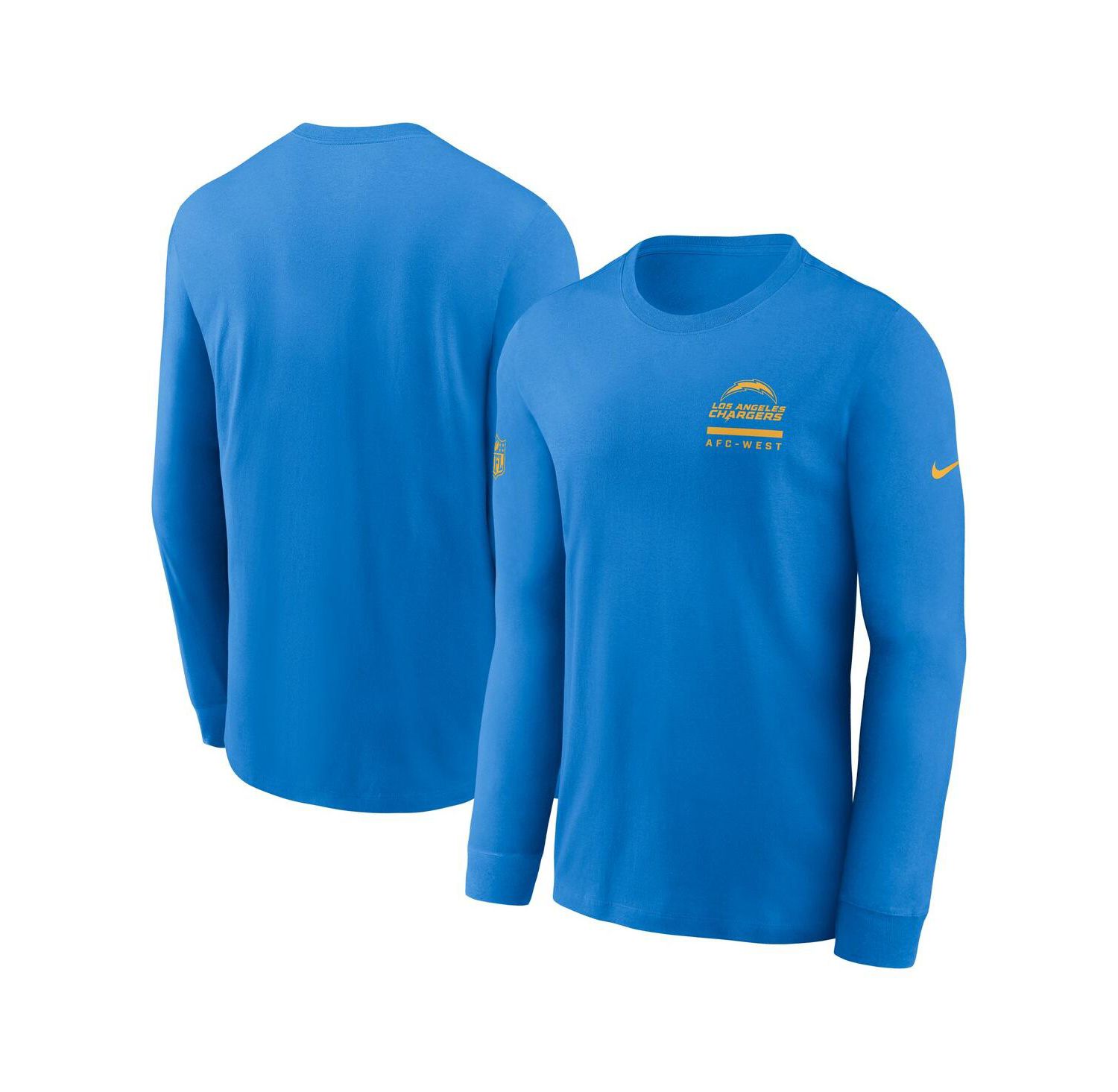 Men's Powder Blue Los Angeles Chargers Sideline Performance Long Sleeve T-Shirt