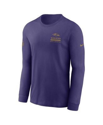 Men's Purple Baltimore Ravens Sideline Performance Long Sleeve T-Shirt