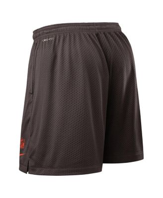 Men's Brown Cleveland Browns Sideline Reversible Performance Shorts
