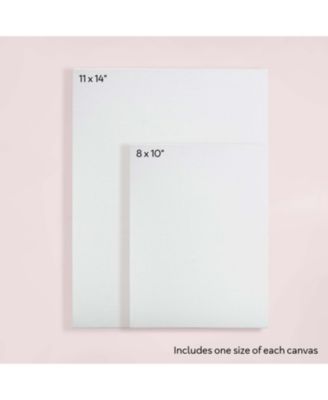 34-PC Acrylic Paint Set -  24 Colors (12ml) Acrylic Craft Paint,  2 Canvases, 5 Paint Brushes, Painting Pallet, Painting Knife, and 1 Sponge