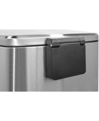 1.3 Gal./5 Liter Rectangular Stainless Steel Step-on Trash Can for Bathroom and Office