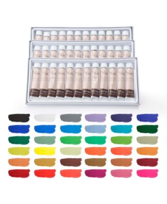 58-PC Acrylic Paint Set - 36 Colors (12ml) Acrylic Craft Paint, With Apron, Easel, 4 Canvases, 10 Brushes, and More