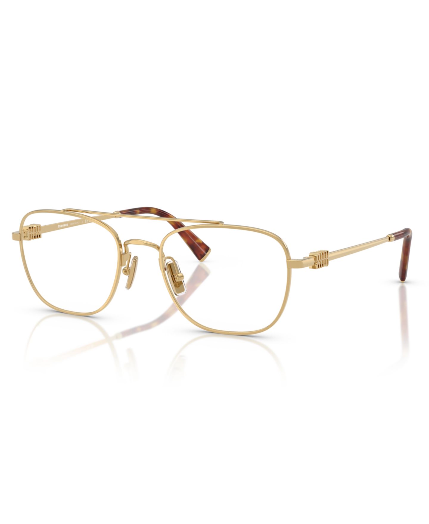 Женские очки MIU MIU Woman Square Metal MU 51WV Eyeglasses, цвет: Золотой, вариант 1 — фото 1