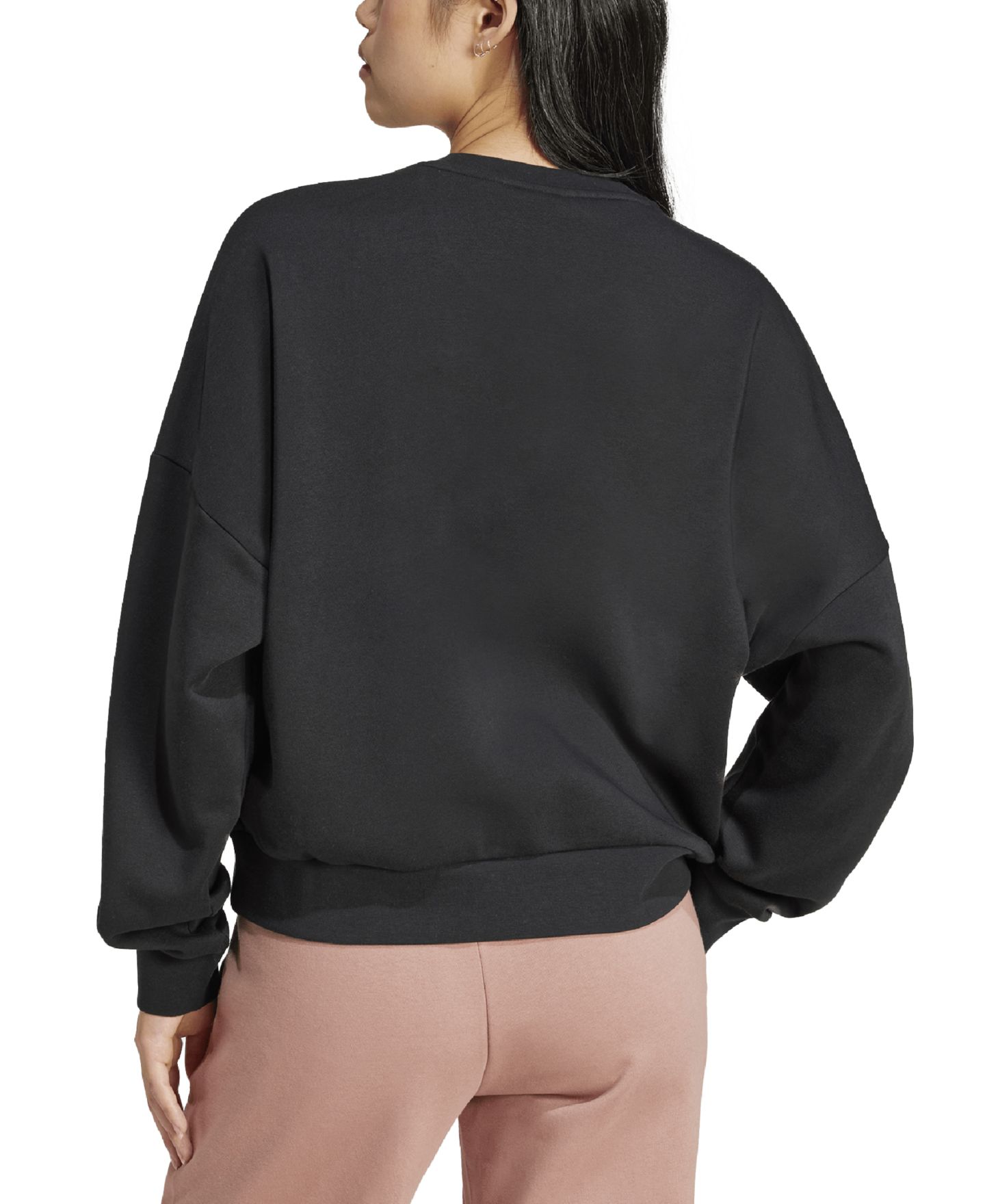 Женский свитшот adidas Essentials Crewneck Small-Logo, цвет: Чёрный / Белый — фото 9