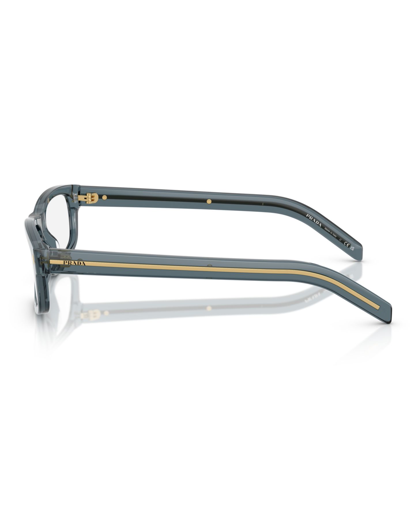 Мужские очки Prada Man Rectangle Plastic PR B02V Eyeglasses, цвет: Бледный позолоченный — фото 3