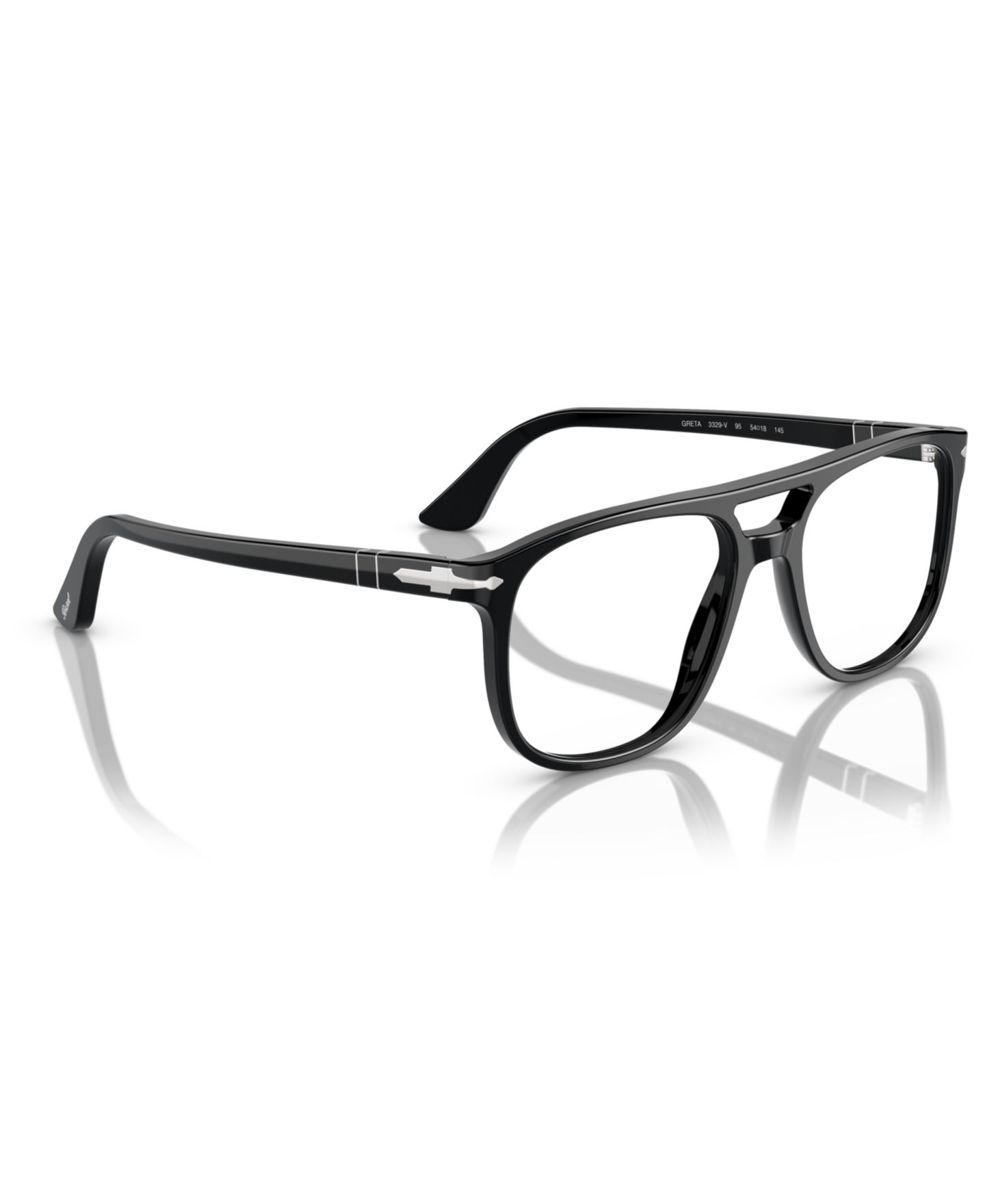 Очки Persol Unisex Pilot/Aviator Plastic PO3329V Greta Eyeglasses, цвет: Чёрный — фото 5