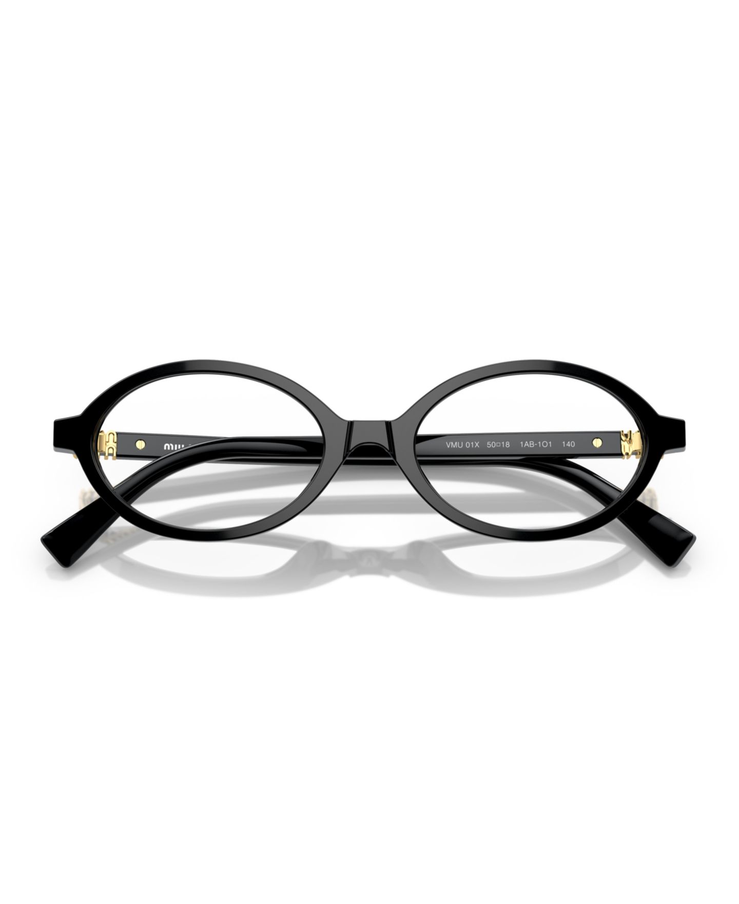 Женские очки MIU MIU Woman Oval Plastic MU 01XV Eyeglasses, цвет: Чёрный — фото 5