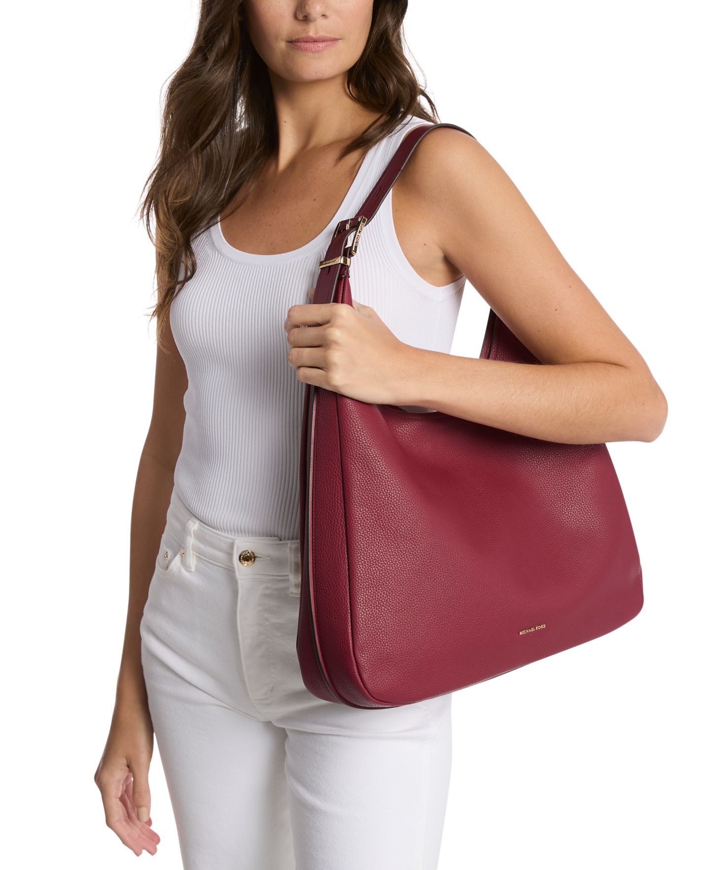 Женская сумка Michael Kors Nolita Large Leather Hobo Shoulder, цвет: Чёрный — фото 6