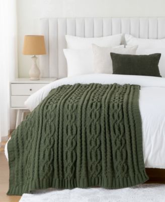 Lifestyle Cable Knit Chenille Throw, 51" x 67"