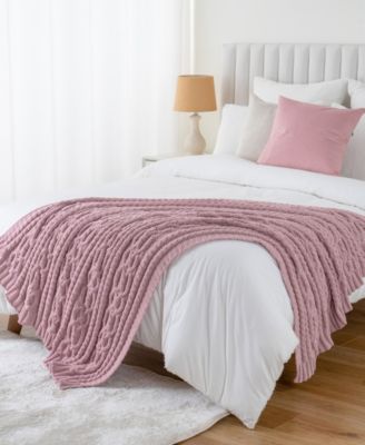 Lifestyle Cable Knit Chenille Throw, 51" x 67"