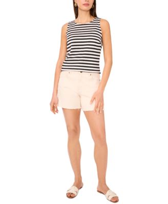Women's Striped Crewneck Sleeveless Top