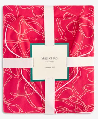 Women's Packaged Notched-Collar Pajama Set XS-3X, Created for Macy's