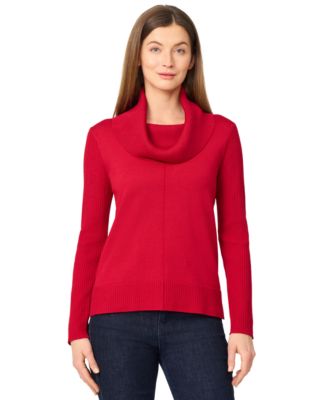 Women's Ribbed Stitch Cowl-Neck Sweater