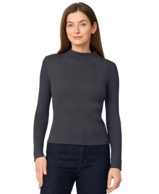 Women's Mock-Neck Rib-Knit Sweater 