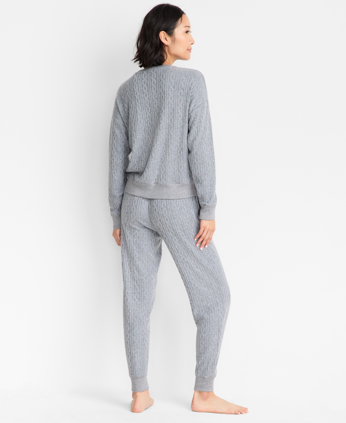 State Of Day Women's Cable Jogger Pajama Set, Xs-3x, Macy's Exclusive