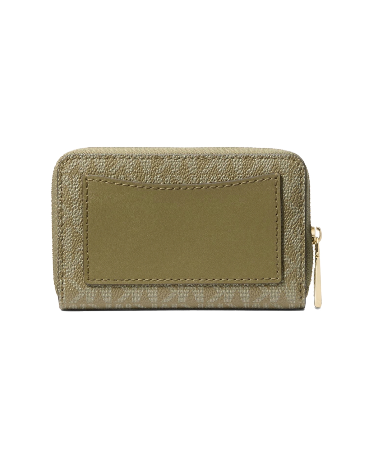 Michael Kors Michael  Logo Jet Set Zip-around Card Case In Green