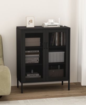 Amelia 31.5" Modern 3-Shelf Accent Cabinet