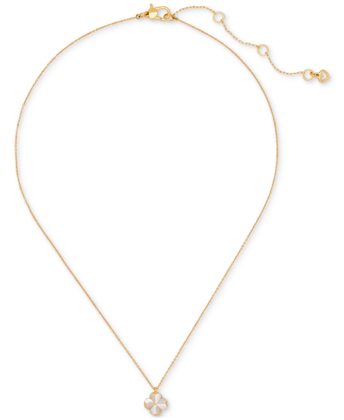 Kate Spade New York Spade Mother-of-pearl Flower Mini Pendant Necklace In Gold