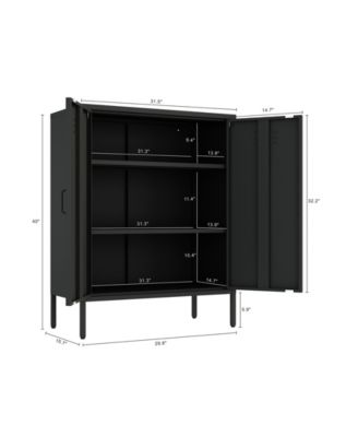 Naomi 31.5" Modern 3-Shelf Accent Cabinet