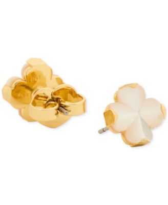 Gold-Tone Spade Flower Stud Earrings