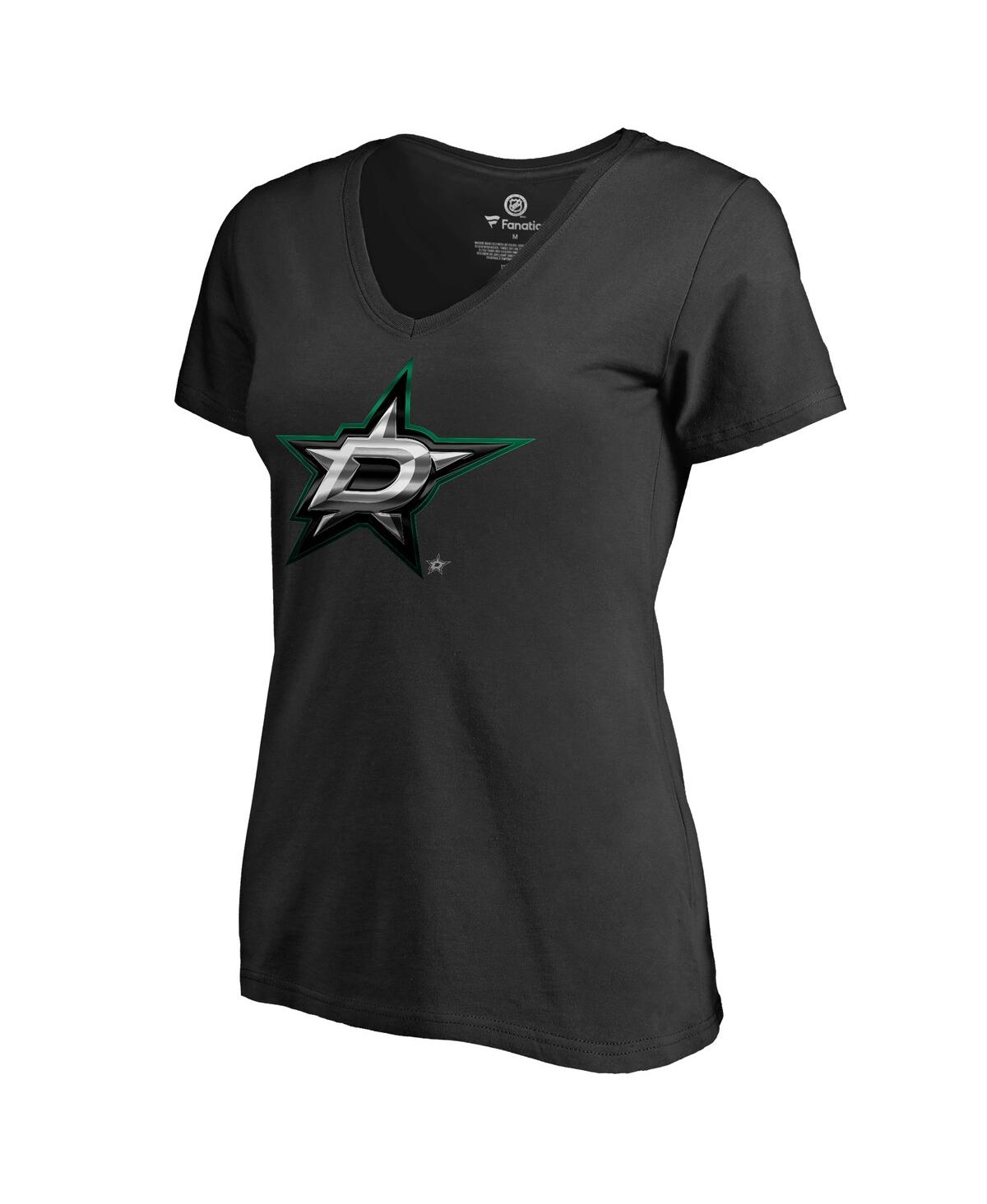 Women's Black Dallas Stars Midnight Mascot V-Neck T-Shirt - Black