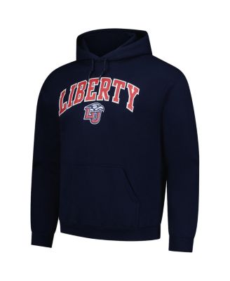 Men's Navy Liberty Flames Fleece Pullover Hoodie