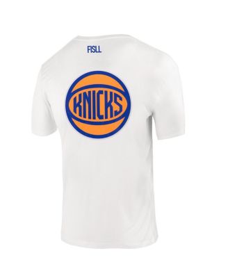 Men's and Women's White New York Knicks Burst Logo T-Shirt