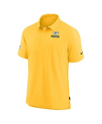 Men's Gold Green Bay Packers Sideline Lockup Performance Polo Shirt