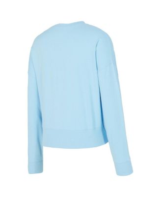 Women's 2-Piece Light Blue New York Knicks Elevation Tri-Blend Long Sleeve T-Shirt and Shorts Set