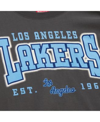 Women's Charcoal Los Angeles Lakers Hardwood Classics Oversized Boyfriend T-Shirt