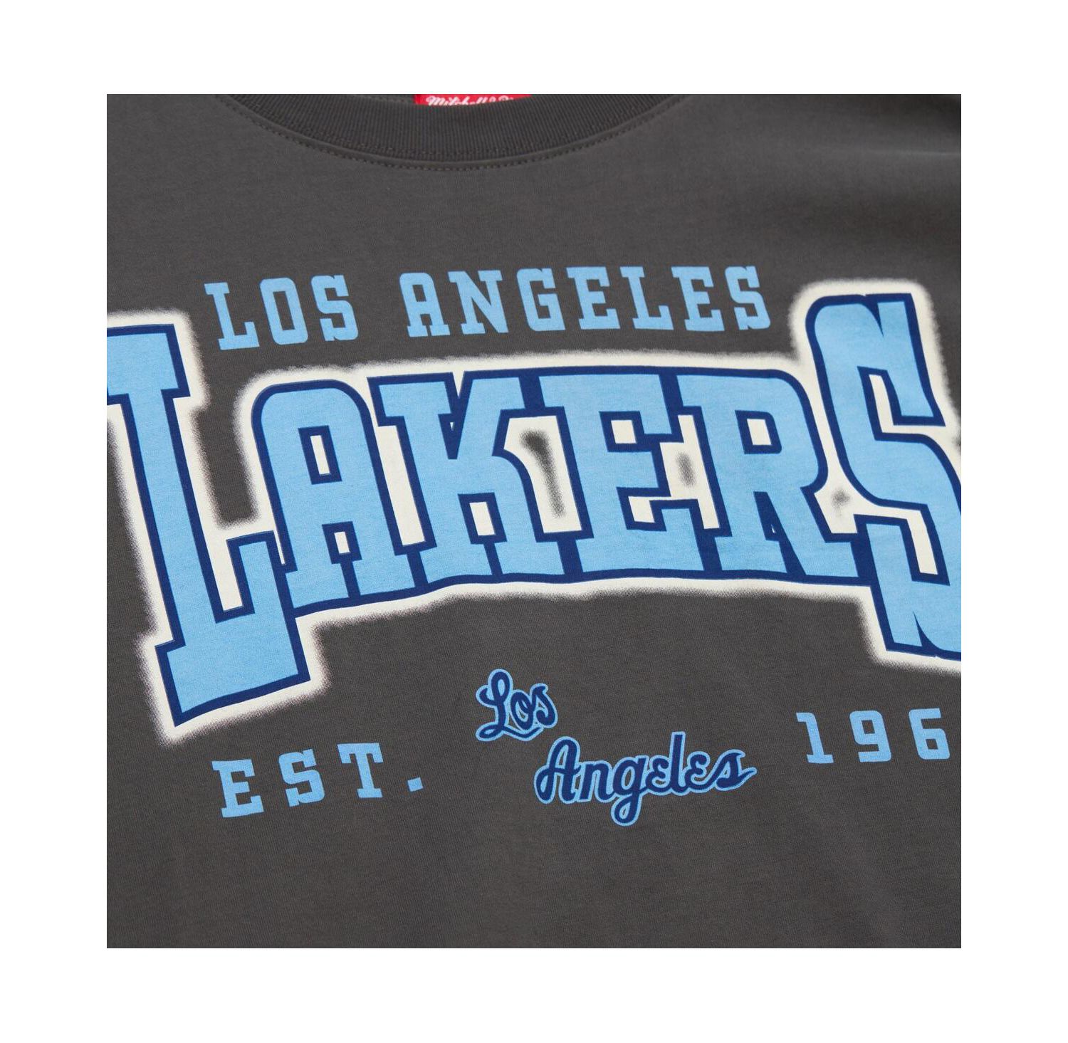 Women's Charcoal Los Angeles Lakers Hardwood Classics Oversized Boyfriend T-Shirt