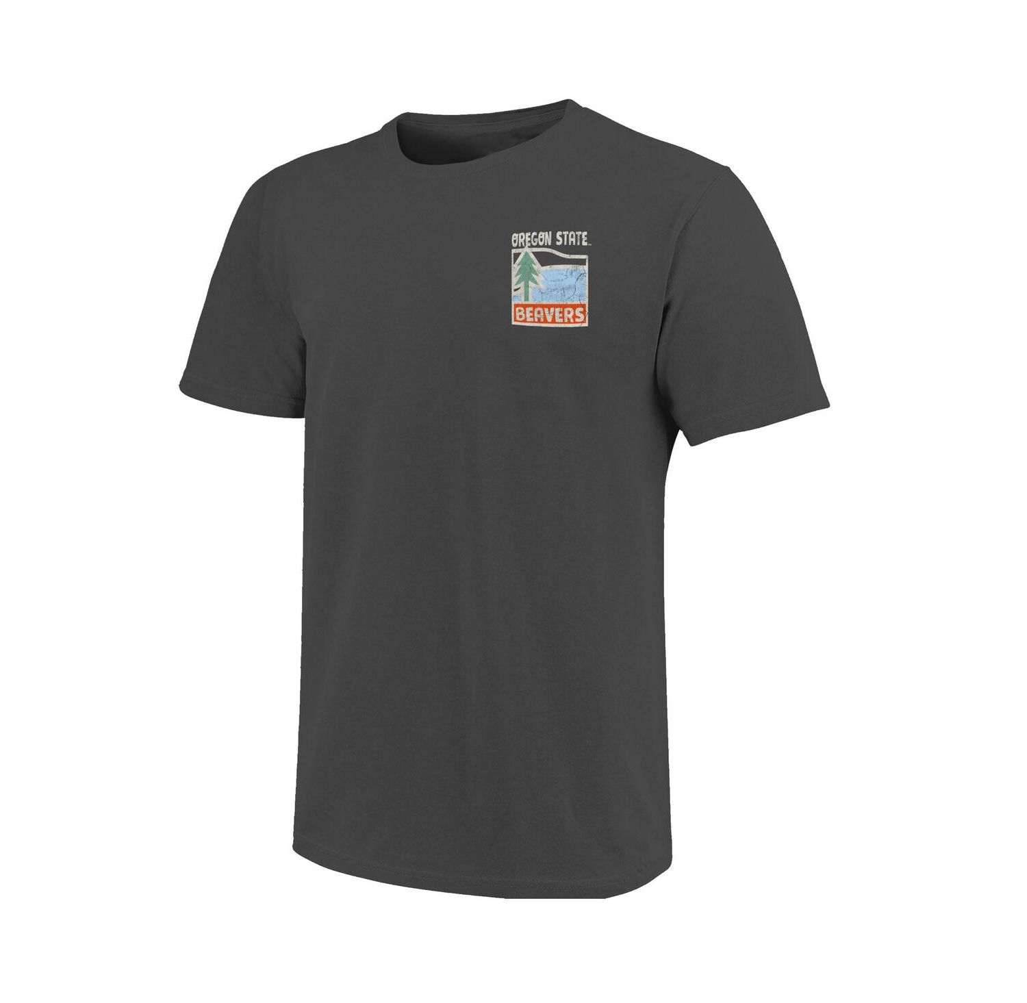 Men's Graphite Oregon State Beavers Comfort Colors Minimal Vista Distressed Graphics T-Shirt